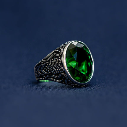 #AC138 - Anillo De Caballero/Hombre Piedra Zirconia Plata - B11/8.0