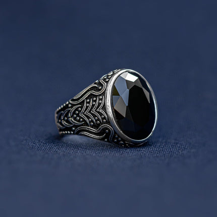 #AC138 - Anillo De Caballero/Hombre Piedra Zirconia Plata - B11/8.0