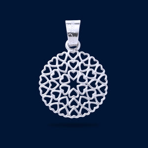 #D266 - Dije Circular De Corazones Plata - A08/1.7