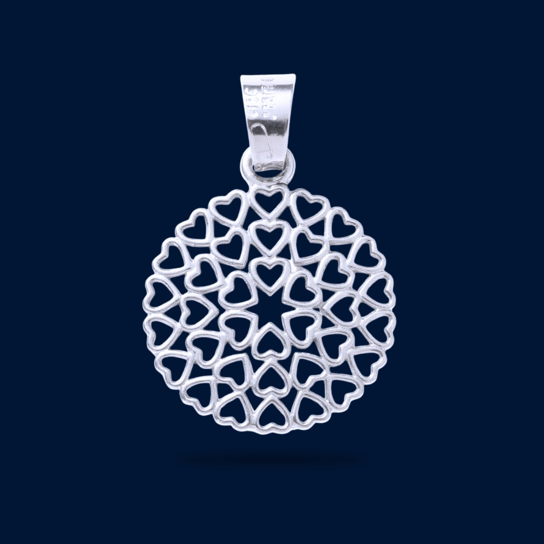 #D266 - Dije Circular De Corazones Plata - A08/1.7