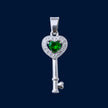 #D192 - Dije Llave Corazón Con Zirconia Plata - B09/1.9