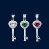 #D192 - Dije Llave Corazón Con Zirconia Plata - B09/1.9