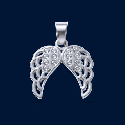 #D290 - Dije Alas Con Zirconia Plata - A09/2.5