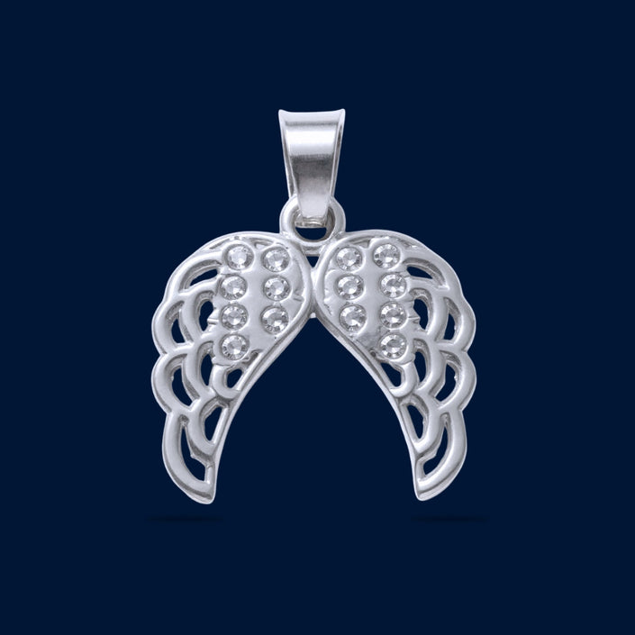 #D290 - Dije Alas Con Zirconia Plata - A09/2.5