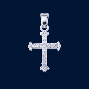 #D209 - Dije Cruz Trinidad Con Zirconia Plata - B09/1.4