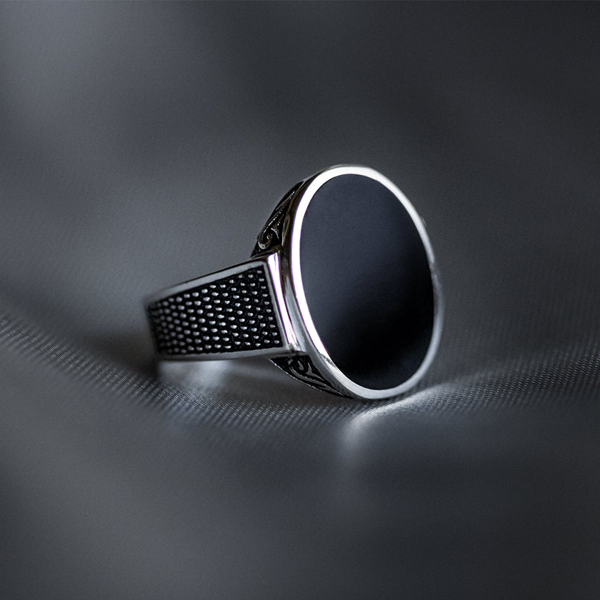 #AC133 - Anillo De Caballero/Hombre Oval Plata - C08/7.9