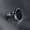 #AC133 - Anillo De Caballero/Hombre Oval Plata - C08/7.9