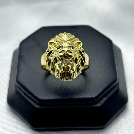 #HE131 - Anillo De León De Oro 10k - H05/4.6