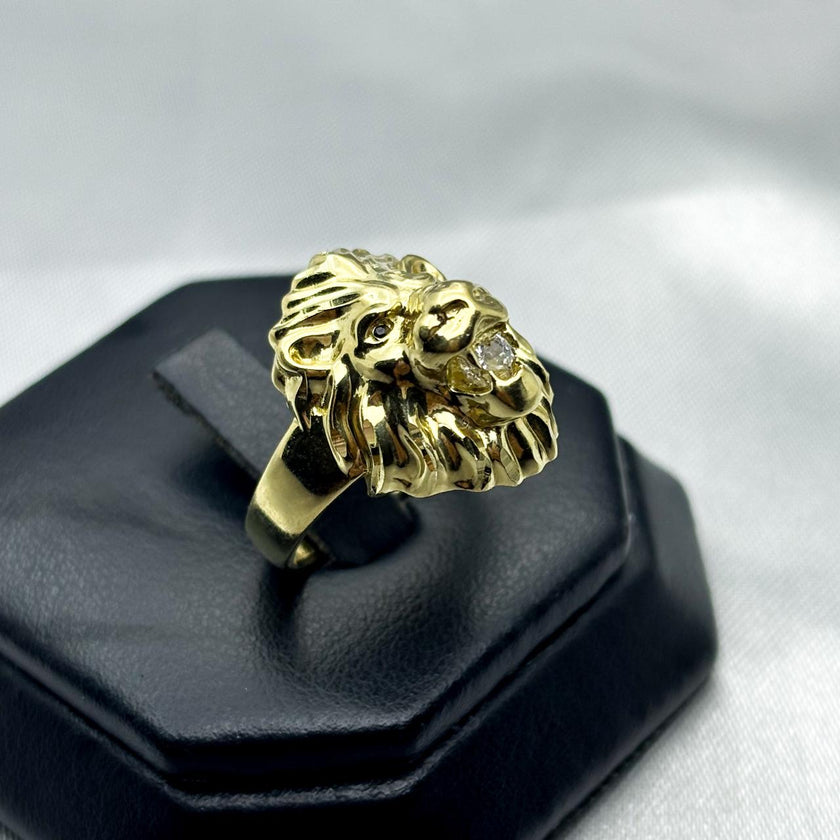 #HE131 - Anillo De León De Oro 10k - H05/4.6
