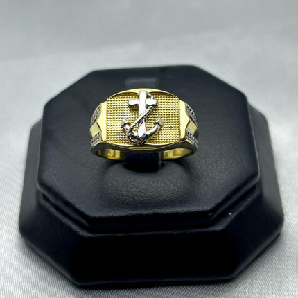 #HE130 - Anillo De Ancla De Oro 10k - H05/4.9