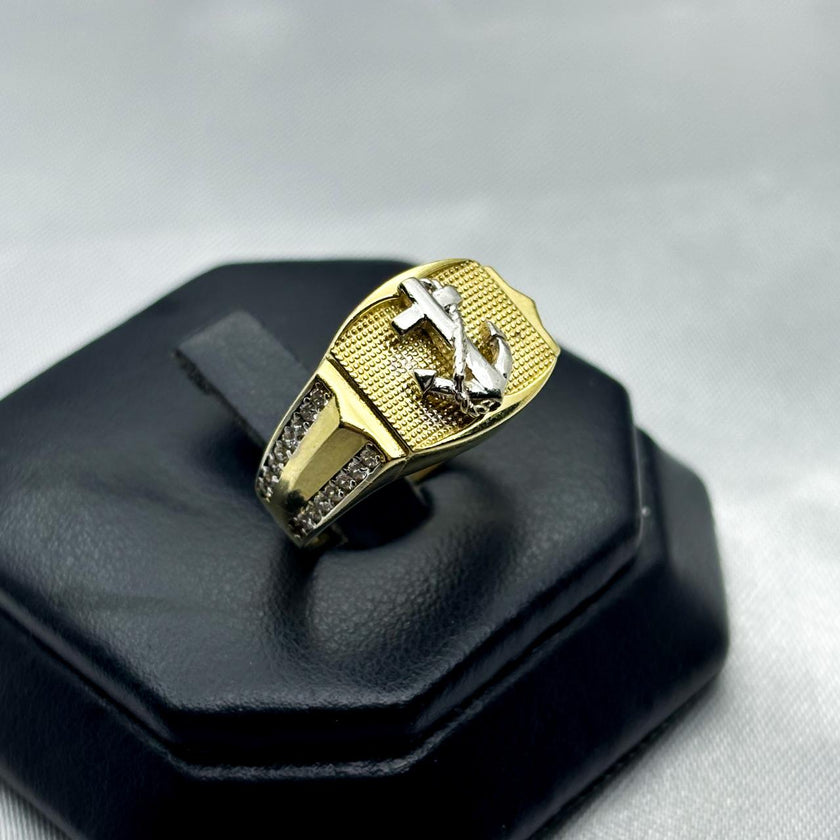 #HE130 - Anillo De Ancla De Oro 10k - H05/4.9