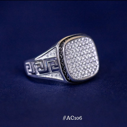 #AC106 - Anillo De Caballero Con Piedra Zirconia Plata- C11/6.5