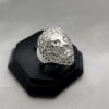 #AC107 - Anillo Caballero León Piedra Zirconia Plata - C09/12.2