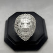 #AC107 - Anillo Caballero León Piedra Zirconia Plata - C09/12.2