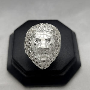 #AC107 - Anillo Caballero León Piedra Zirconia Plata - C09/12.2