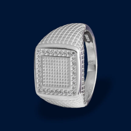 #AC116 - Anillo Cuadrado Caballero Con Piedra - B11/8.3