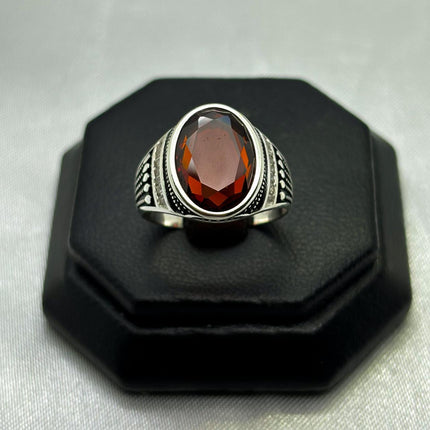 #AC124 - Anillo Caballero Con Piedra Zirconia Plata - C23/5.6