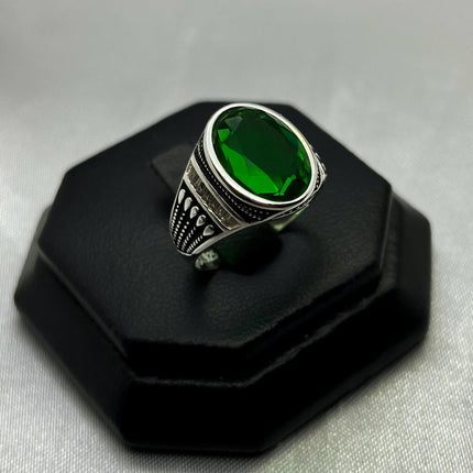 #AC124 - Anillo Caballero Con Piedra Zirconia Plata - B11/5.6