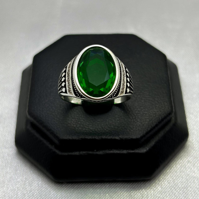 #AC124 - Anillo Caballero Con Piedra Zirconia Plata - C23/5.6