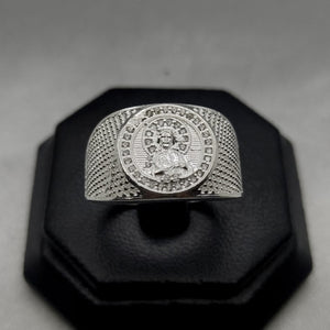 #AC125 - Anillo Caballero San Judas Tadeo Piedra Zirconia Plata - A09/7.0