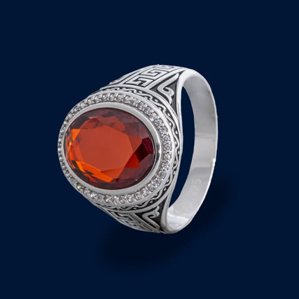 #AC139 - Anillo Caballero Piedra Zirconia Plata - B11/6.7