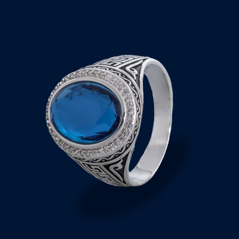 #AC139 - Anillo Caballero Piedra Zirconia Plata - C09/7.3