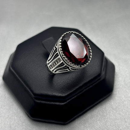 #AC162 - Anillo Para Caballero Piedra Zirconia Plata - B11/7.2