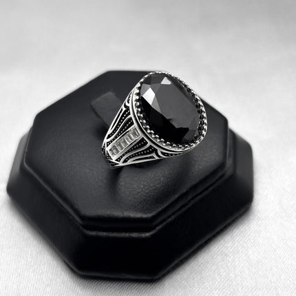 #AC162 - Anillo Para Caballero Piedra Zirconia Plata - B11/7.2
