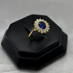 #AD10123 - Anillo Flor Piedra Zirconia Oro 10K - I01/2.4