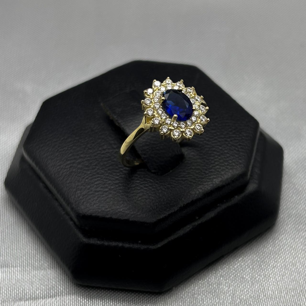 #AD10123 - Anillo Flor Piedra Zirconia Oro 10K - I01/2.4