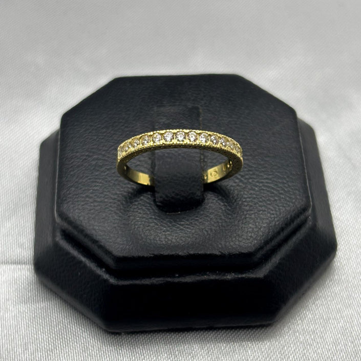 #AD10127 - Anillo Media Churumbela Piedra Zirconia Oro 10K - I01/2.1