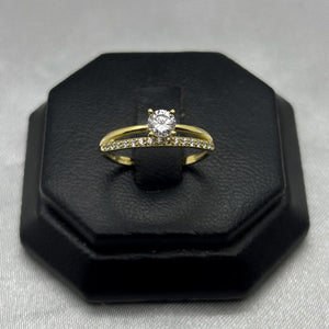#AD10128 - Anillo Solitario Piedra Zirconia Oro 10K - H01/1.6