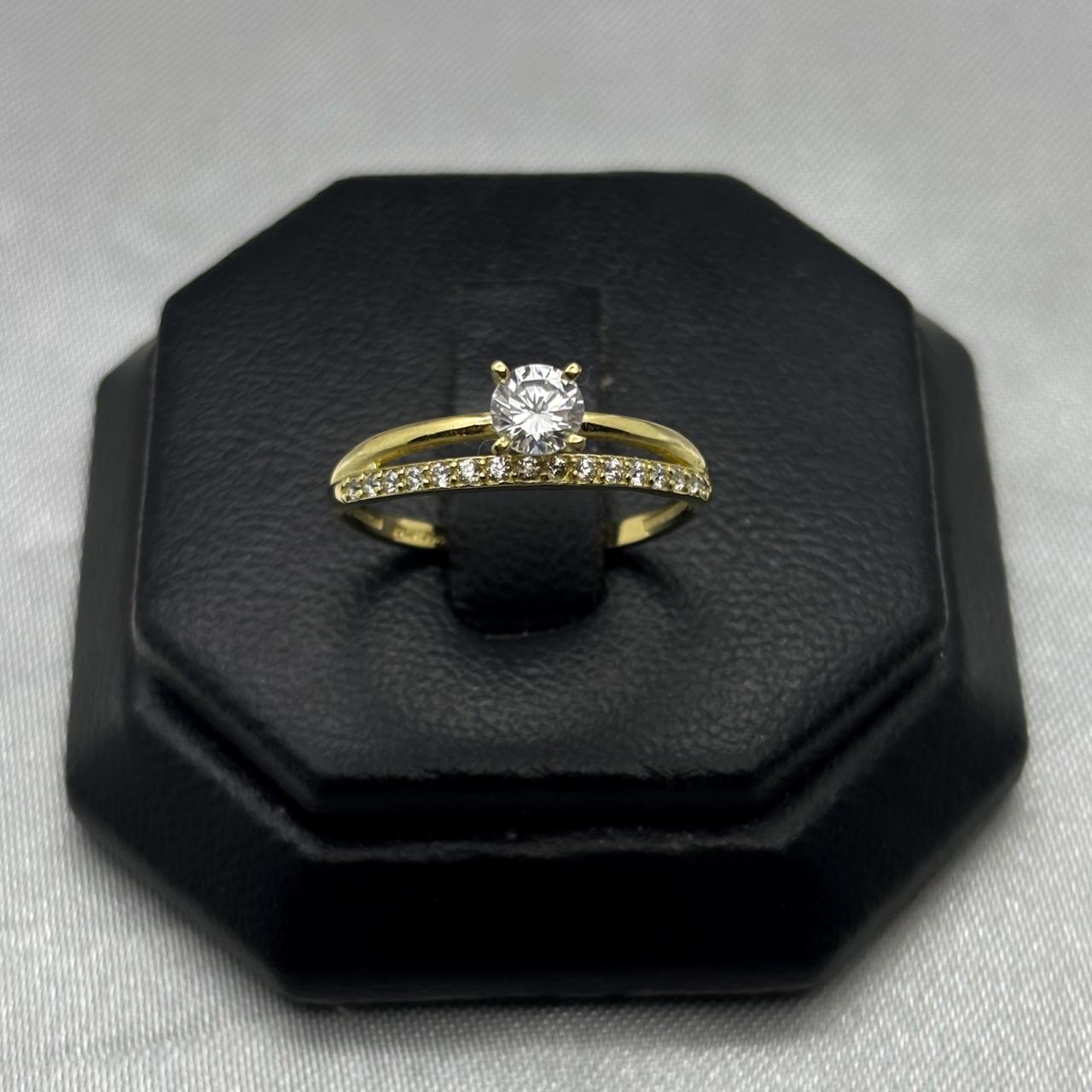 #AD10128 - Anillo Solitario Piedra Zirconia Oro 10K - H01/1.6