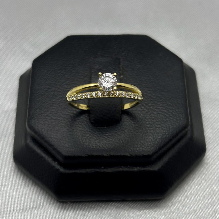 #AD10128 - Anillo Solitario Piedra Zirconia Oro 10K - H01/1.6