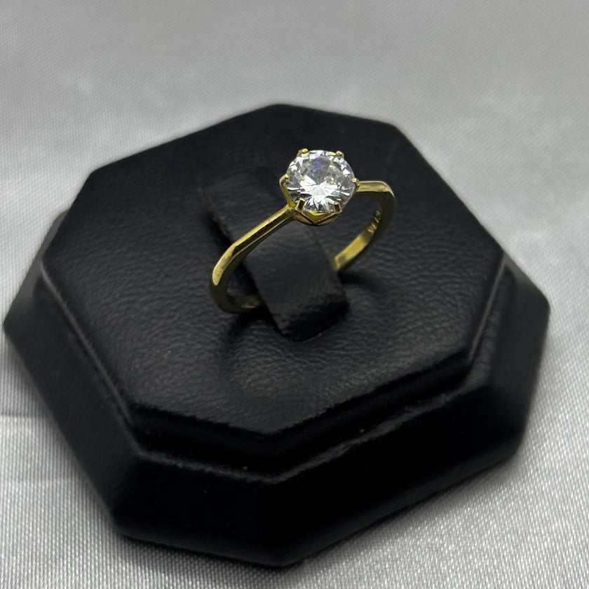 #AD10130 - Anillo Solitario Piedra Zirconia Oro 10K - I01/2.1