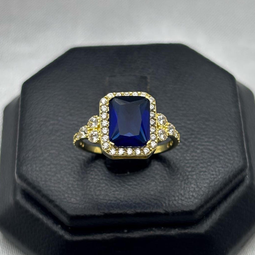 #AD10131 - Anillo Solitario Piedra Cuadrada Zirconia Oro 10K - H01/2.5