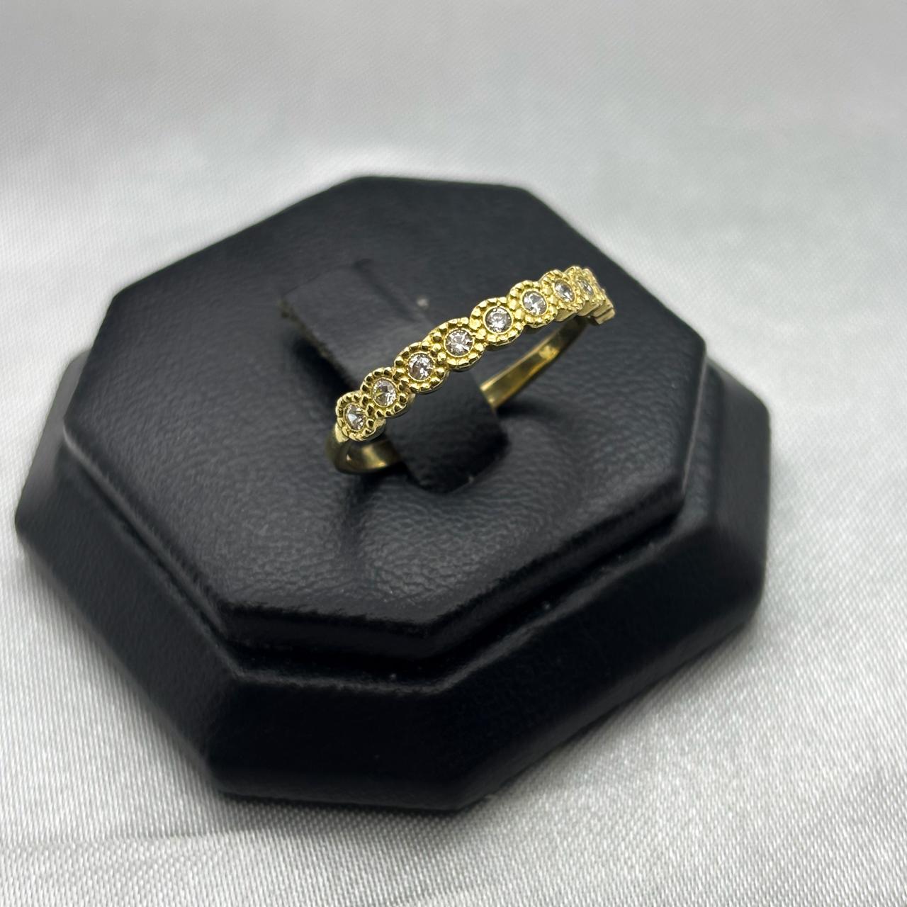 #AD10135 - Anillo Media Churumbela Piedra Zirconia Oro 10K - H01/2.2