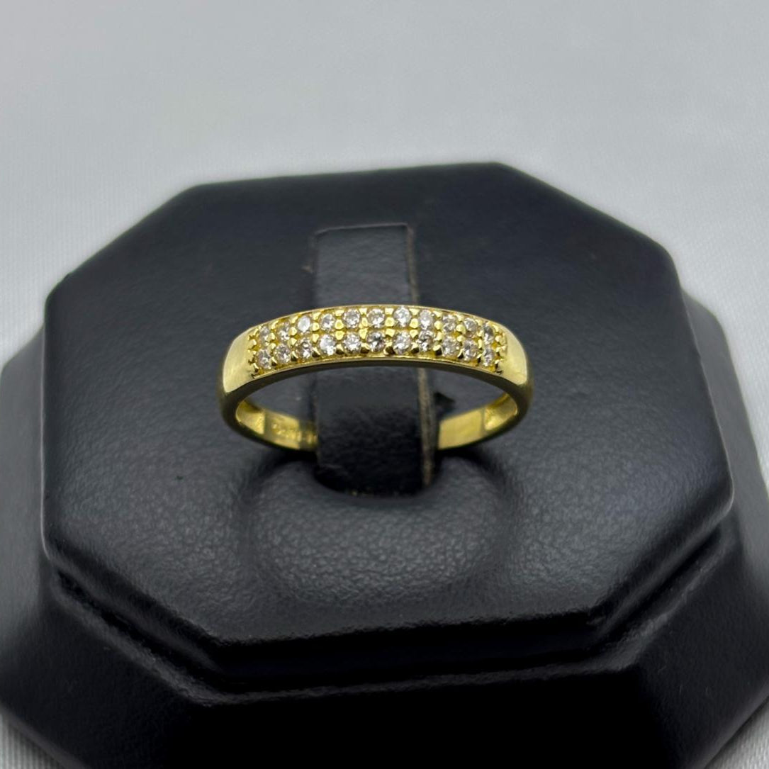 #AD10141 - Anillo Media Churumbela Piedra Zirconia Oro 10K - I05/1.6