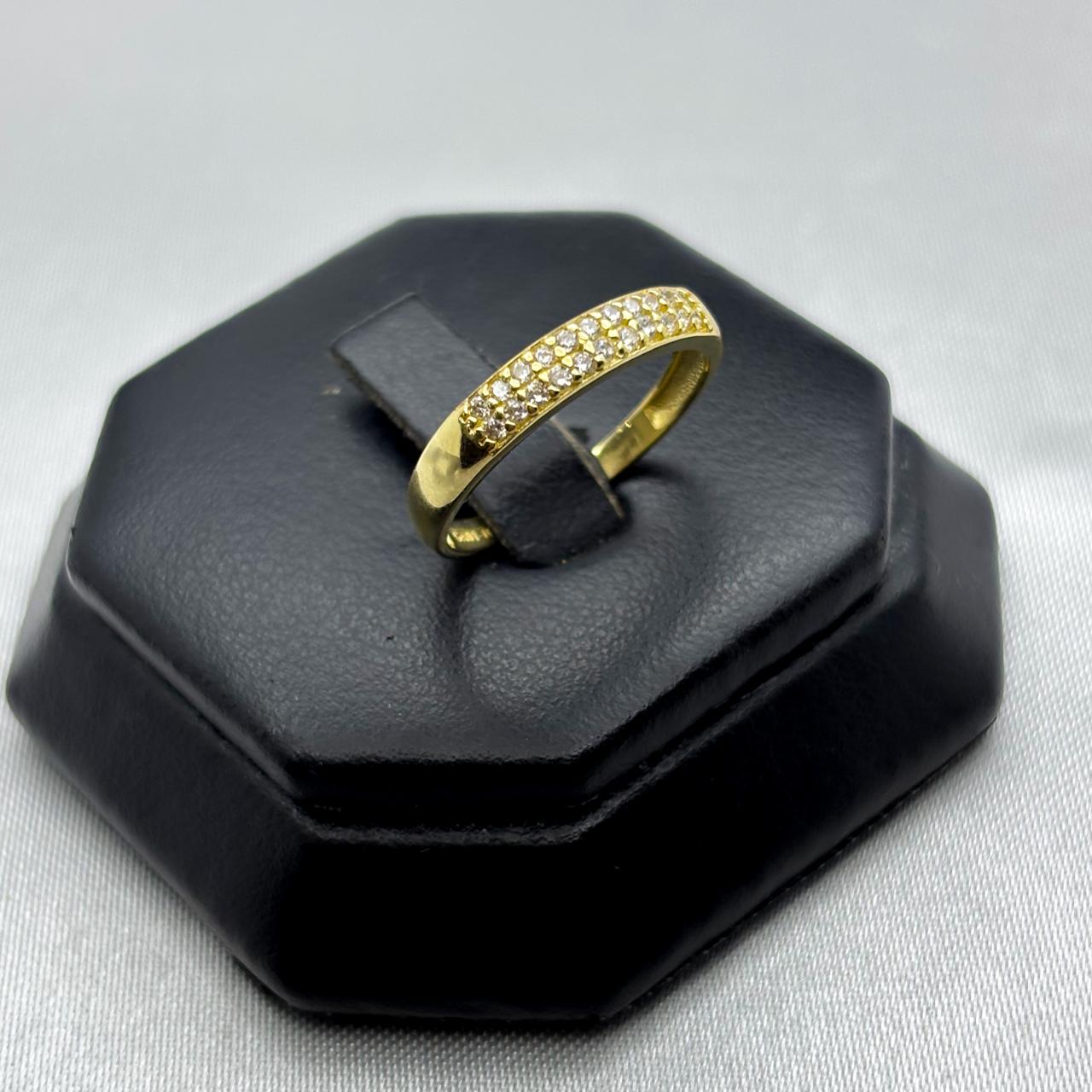 #AD10141 - Anillo Media Churumbela Piedra Zirconia Oro 10K - I05/1.6
