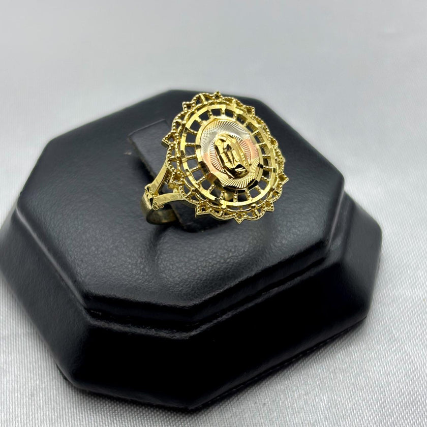 #AD10142 - Anillo Virgen De Guadalupe Diamantado Oro 10K - I05/2.7