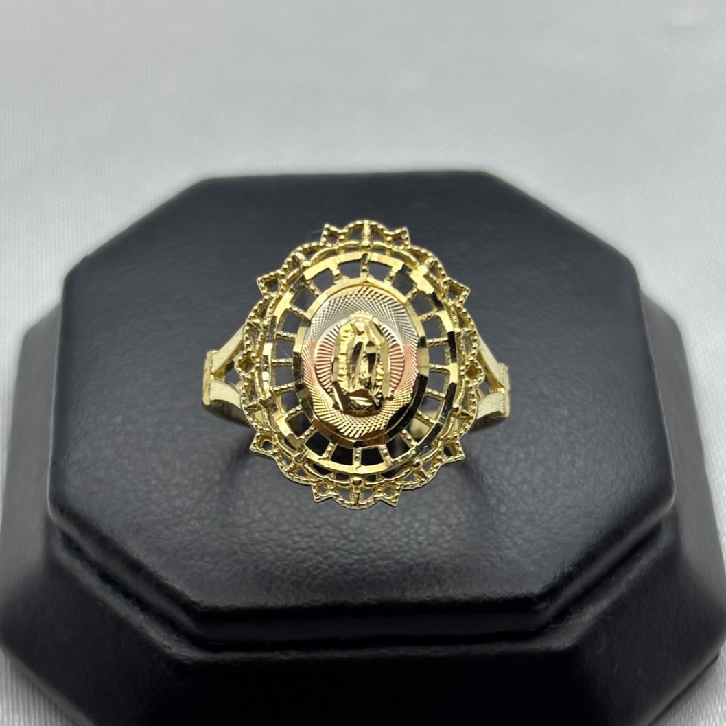 #AD10142 - Anillo Virgen De Guadalupe Diamantado Oro 10K - I05/2.7