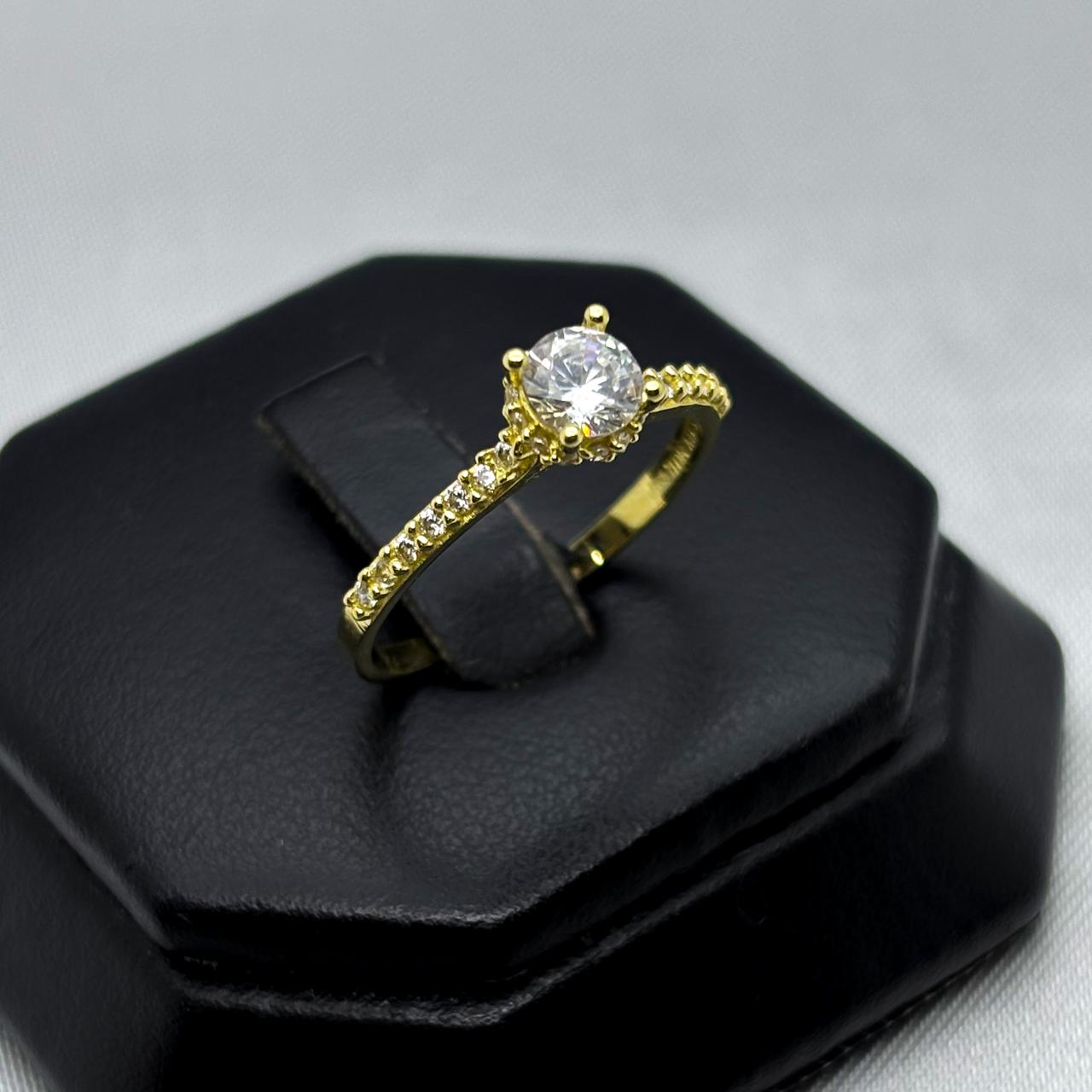 #AD10146 - Anillo Solitario Piedra Zirconia Oro 10K - I04/1.7