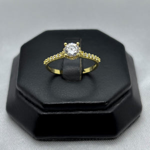 #AD10146 - Anillo Solitario Piedra Zirconia Oro 10K - I04/1.7