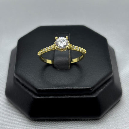 #AD10146 - Anillo Solitario Piedra Zirconia Oro 10K - I04/1.7