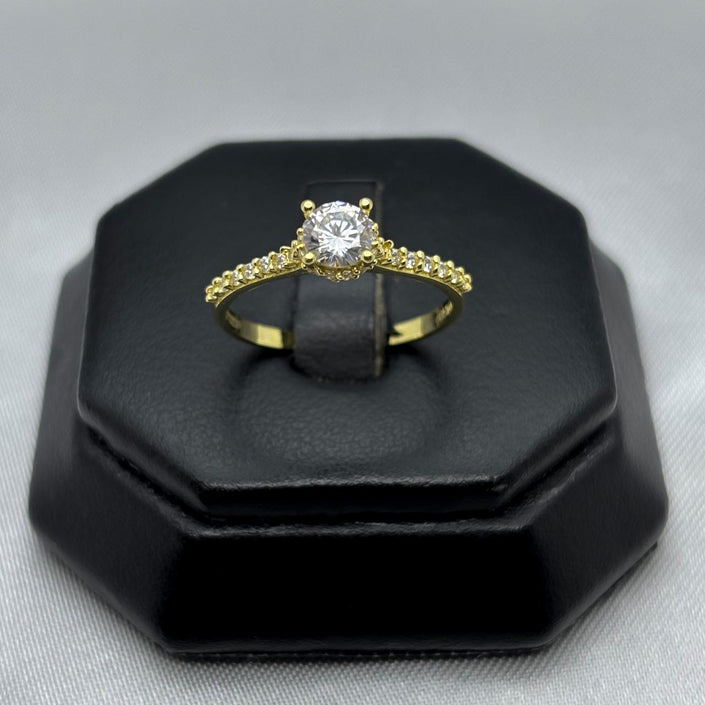 #AD10146 - Anillo Solitario Piedra Zirconia Oro 10K - I04/1.7