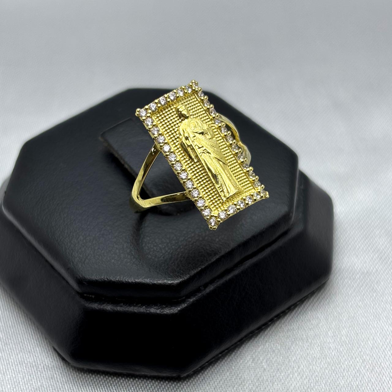 #AD10154 - Anillo San Judas Tadeo Piedra Zirconia Oro 10K - I04/3.3