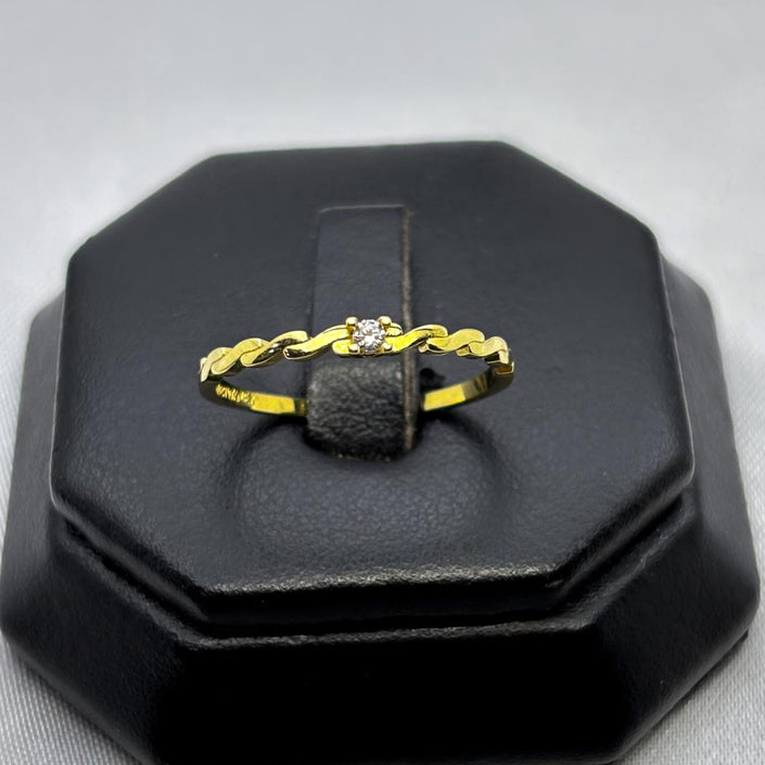 #AD10155 - Anillo Solitario Piedra Zirconia Oro 10K - H04/1.2