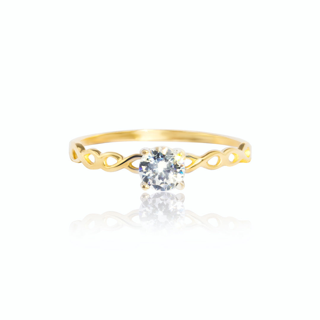 #AD10173 - Anillo Solitario Compromiso Oro 10k - I04/0.8