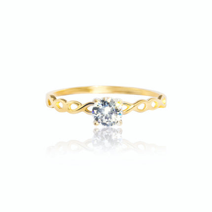 #AD10173 - Anillo Solitario Compromiso Oro 10k - I04/0.8