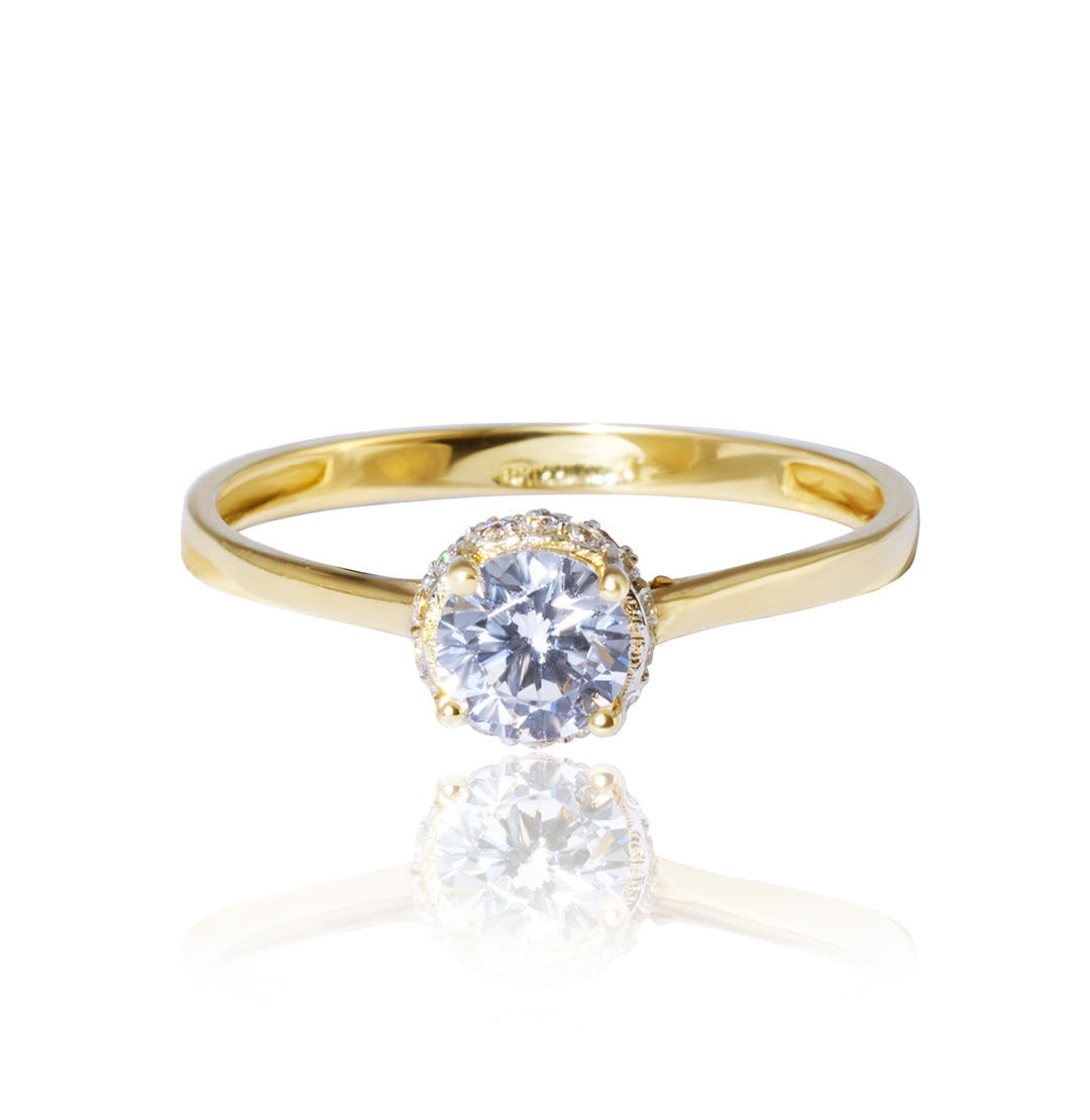 #AD10175 - Anillo Solitario Compromiso Oro 10k - I04/1.2